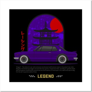 Tuner Purple Hakosuka JDM Vector Art. Posters and Art